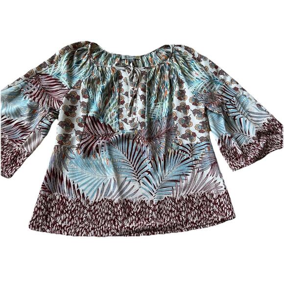 Anthropologie BOHO Peasant Coverup XL Tunic Lightweight Beach Resort Blouse Top - Picture 11 of 12